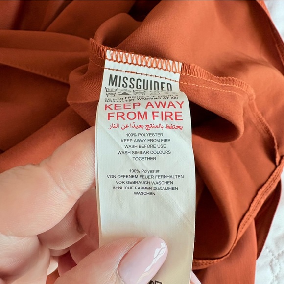 Missguided Orange Satin Midi Dress - Picture 11 of 14